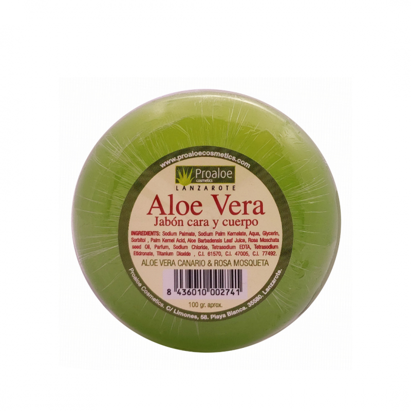 Jabón de Aloe Vera y Rosa Mosqueta para Cara y Cuerpo 100gr