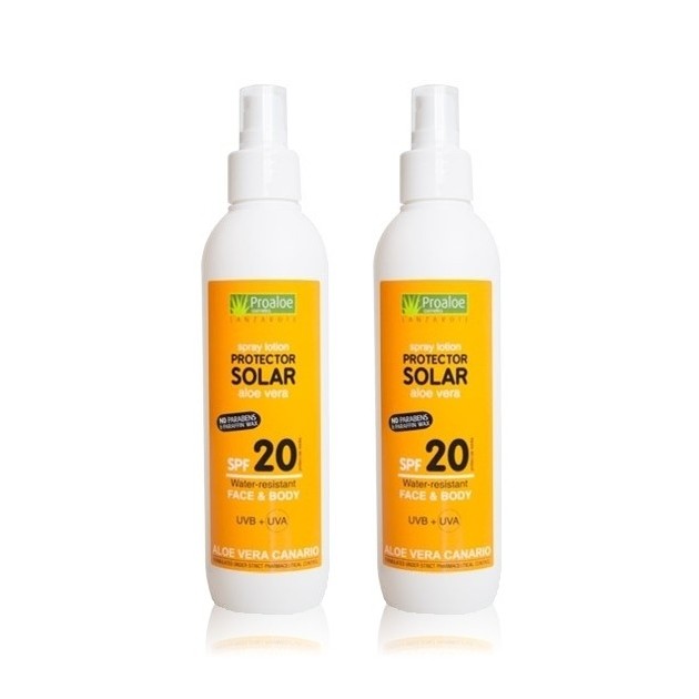 Duo Pack Protector Solar en Spray con Aloe Vera SPF 20 200ml
