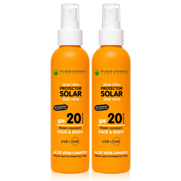 Duo Pack Protector Solar en Spray con Aloe Vera SPF 20 200ml